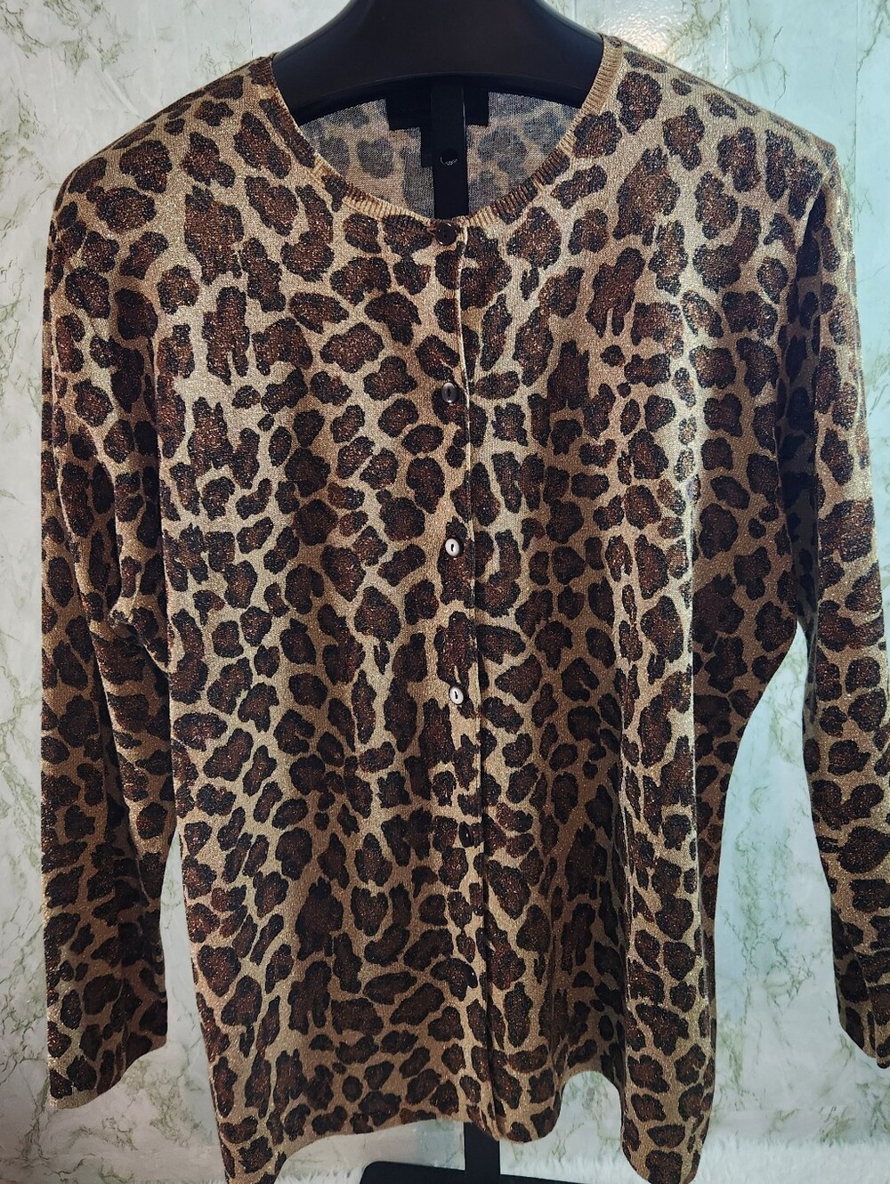 WORKING CLASSICS Leopard Print Button Cardigan